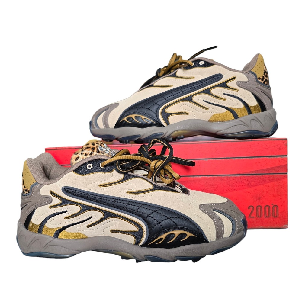 Puma Rocky Inhale L Wns Womens Running Shoes Toasted Almond Puma Blk Leopard 7.5